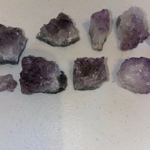 Bulk RAW Amethyst Quartz Pieces 10 TOTAL  Chakra February Wicca Stones